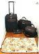 Brighton Brown Black Luggage Set Suitcase Carry-on Hanging Garment Bag Toiletry