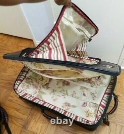 Brighton Brown Black Luggage Set Suitcase Carry-On Hanging Garment Bag Toiletry