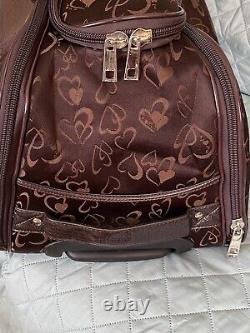 Brighton Women's Brown Carryon Rolling Duffle Bag Jacquard/Leather