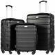 Coolife Luggage 3 Piece Set Suitcase Spinner Hardshell Lightweight Tsa Lock- Blk