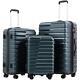 Coolife Luggage Expandable Suitcase Pc Abs Tsa Luggage 3 3 Piece Set Teal Blue