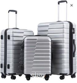 COOLIFE Luggage Expandable Suitcase PC ABS TSA Luggage 3 Piece Set Lock Spinner