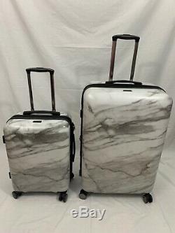 CalPak Astyll Milk Marble 2 Piece Luggage Set, White