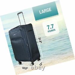 Cantor Ultra Lightweight Softside Luggage with Spinner Wheels, Set of 2, Navy