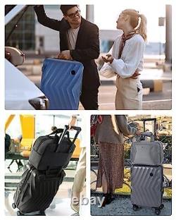 Carry On Luggage, 2 Piece Luggage Sets, PC Hardside Suitcase 2 Sets-Black