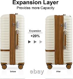 Carry on Luggage 20 Inch Expandable Suitcase Rotating Wheel, 3 Piece Hard Shell