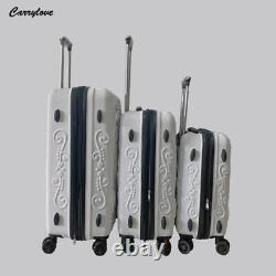 Carrylove Inch Large Expandable Skull Suitcase 3 Pieces Rolling Luggage Bag Set