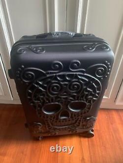 Carrylove Inch Large Expandable Skull Suitcase 3 Pieces Rolling Luggage Bag Set