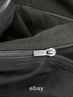 Chanel Travel Set, black thick canvas garment bag XL, 2 velvet hangers