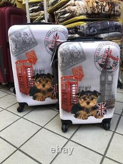 Chariot luggage set of 20 carry-on and 24 of Yorkie dog print