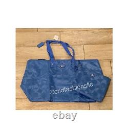 Coach X-Large Blue Getaway PACKABLE Travel Weekender Tote & Cosmetic Bag 2pc Set