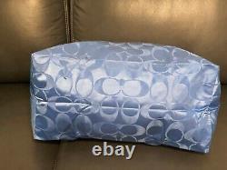 Coach X-Large Blue Getaway PACKABLE Travel Weekender Tote & Cosmetic Bag 2pc Set