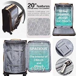 Coolife Luggage 3 Piece Set Suitcase with TSA lock spinner softshell