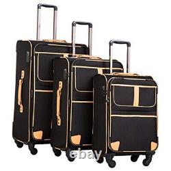 Coolife Luggage 3 Piece Set Suitcase with TSA lock spinner softshell