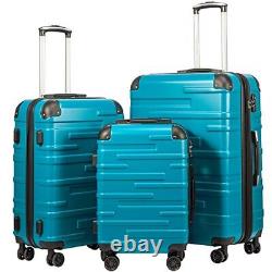 Coolife Luggage Expandable(only 28) Suitcase 3 Piece Set with TSA Lock