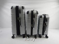 Coolife YD00060 Suitcase 3 Piece Set with TSA Lock Spinner 20in24in28in, Silver
