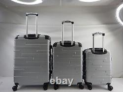 Coolife YD00060 Suitcase 3 Piece Set with TSA Lock Spinner 20in24in28in, Silver