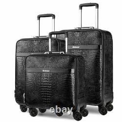 Crocodile Luggage Set Suitcase Rolling Travel Trolley Box withWheels 16 20 Inch