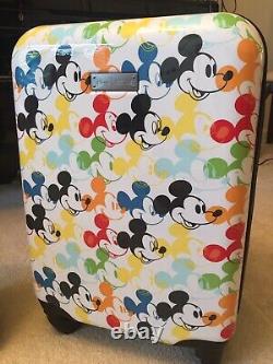 DISNEY LUGGAGE AMERICAN TOURISTER 2 Piece MICKEY MOUSE COLORFUL NIB Carry On