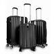 Deco Gear 3 Pc Luggage Set Hardside Spinner Suitcase Travel Elite Series (black)