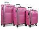 Dejuno Aria Softsided Lightweight 3-piece Spinner Luggage Set Pink
