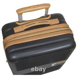 Dejuno Garland Hardside 3-Piece Spinner Luggage Set With USB Port Black