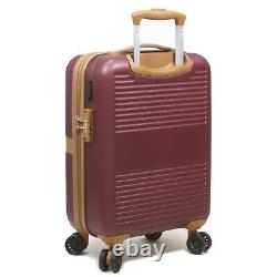 Dejuno Garland Hardside 3-Piece Spinner Luggage Set With USB Port Burgundy