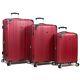 Dejuno Kingsley 3-piece Hardside Spinner Luggage Set With Tsa Lock Burgundy