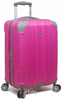 Dejuno Kingsley 3-Piece Hardside Spinner Luggage Set With TSA Lock Pink