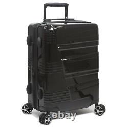 Dejuno Lumos Hardside 3-Piece Expandable Spinner Luggage Set Black