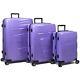 Dejuno Lumos Hardside 3-piece Expandable Spinner Luggage Set Lavender