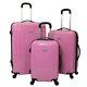 Dejuno Mihara 3-piece Combination Lock Hardside Spinner Luggage Set Pink