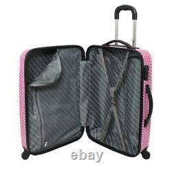 Dejuno Mihara 3-Piece Combination Lock Hardside Spinner Luggage Set Pink
