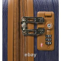 Dejuno Monroe 3-Piece Hardside Spinner TSA Combination Lock Luggage Set Blue