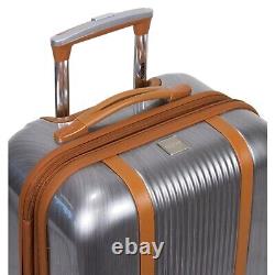 Dejuno Monroe 3-Piece Hardside Spinner TSA Combination Lock Luggage Set Silver