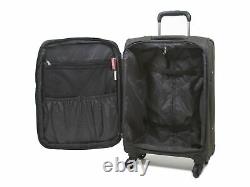 Dejuno Noir Lightweight 3-Piece Spinner Luggage Set with Laptop Pocket Black