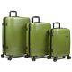 Dejuno Oracle Hardside 3-piece Spinner Luggage Set With Tsa Lock Green