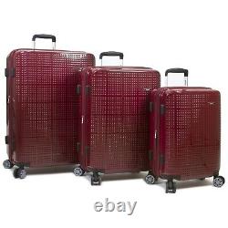Dejuno Speck Hardside 3-Piece Expandable Spinner Luggage Set Wine Red