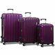 Dejuno Titan Jumbo Hardside 3-pc Spinner Luggage Set With Tsa Lock Purple