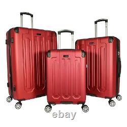 Dejuno Tutin 3-Piece Hardside Spinner Luggage Set With TSA Lock Burgundy