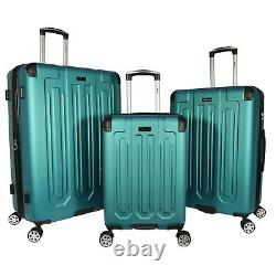 Dejuno Tutin 3-Piece Hardside Spinner Luggage Set With TSA Lock Turquoise
