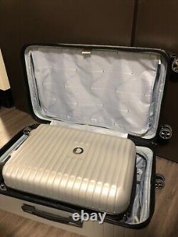 Delsey 2 Piece Hard side Trunk Set in Silver Colors In Box
