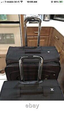 Delsey 2-Pieces Raspail Rolling Wheeled Softside Luggage Set Black Lightweight
