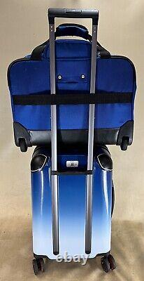 Delsey Blue Rolling Carry On Luggage Set 17 Briefcase & 19 Cactus Spinner Case