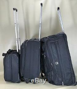 Delsey Helium Hyperlite Black Luggage Set 17 Tote, 20.5 Carry On & 28 Duffle