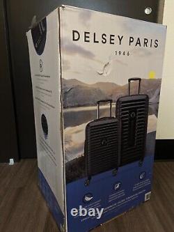 Delsey Luggage Spinner Hard side Trunk Set 2 Piece in-Box Black Colors