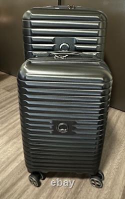 Delsey Luggage Spinner Hard side Trunk Set 2 Piece in-Box Black Colors