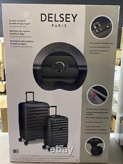 Delsey Paris 2-Piece Hardside Spinner Luggage Set Graphite Open Box