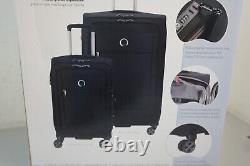 Delsey Paris 2 Piece Softside Spinner Luggage Set with Telescopic Handle (N3204)
