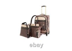 Destinations Spinner carry on, Crossbody and Shopper 3piece Set Luggage, Leopard